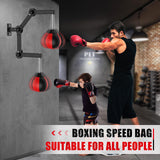 Speed Bag Boxing Punching Bag, Wall Mount Height Adjustable & Fold Speed Bags for Boxing, Wall Bracket Boxing Reflex Ball, Boxing Bag as Adults Teens and Kids, Fits Home Gym Workout BaiYuan