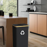 Pakusane Recycling Bin for KitcRecycling Bin for Kitchen Indoor Home, Large 26 Gallon 100L Recycle Bin with Lidhen Indoor Home, Large 26 Gallon 100L Recycle Bin with Lid Removeable Reusable Inner Bag Bottle Can Glass Waste Plastice Stickers,Black