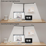 CJJFACA Office Home Desk Lamp,24W Super Bright Eye-Care Desk Lamp,Adjustable Gooseneck Office LED Task Light with Soft Non-Glare Lighting,Suitable for Studying,Reading (Black) (Plus)