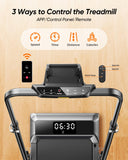 Acezoe Walking Pad with 12% Incline & Height-Adjustable Handlebar, 5-in-1 Foldable Treadmill for Home & Office, Portable Under Desk Treadmill with LED Display & App Control