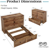 LUXOAK Full Murphy Cabinet Bed with with Storage & Charging Station