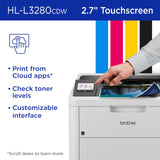 Brother HLL3280CDW Wireless Compact Color Laser Printer, Duplex, Mobile Printing & Ethernet