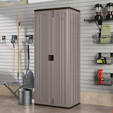 Suncast Tall Storage Cabinet Building with Shelves and Doors, Platinum (2 Pack)