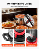 VEVOR Pressure Cooker, 10Qt Pressure Cooker Stainless Steel, Pressures Canner with Steaming Rack, Tempered Glass Lid, Three Pressures Settings for Meat, Beans, Rice, Soup, Sauces, Cook up to 100 kPa