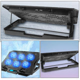 Laptop Cooling Pad Stand with 6 Fans, USB Ports Adjustable Height
