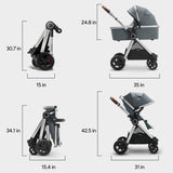 Mompush Ultimate2 Full-Size Stroller with Bassinet, Newborn to Toddler