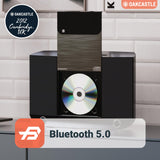 Compact Home Stereo System with Bluetooth, Wall Mountable CD Player for Home, FM Radio, Wireless, Remote Controlled Oakcastle