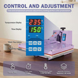 Heat Press Machine, Commercial Grade Manual T Shirt Press Machine with Slide-Out Base, Fast Heating
