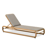 PURPLE LEAF 1 Piece Outdoor Chaise Lounge Heavy-Duty w/Side-Table Teak