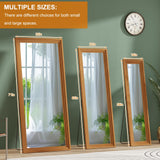 ZHUNFA Full Length Mirror,71x32 Inch Full Length Mirror Wall Mounted,Vertical Hanging,Leaning Standing for Bedroom,Living Room,Rectangular Wooden Frame,Walnut Color.