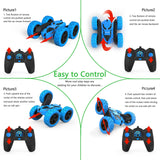Hamdol Remote Control Car for Kids, 360° Rotating RC Stunt Car Double-Sided 4WD Electric Vehicle with LED Lights, 2.4GHz Rechargeable Toy Cars for Boys Girls Age 6 7 8 9 10 11 12, Birthday Gift