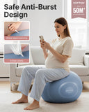 YOTTOY Anti-Burst Exercise Ball for Working Out, Yoga Ball for Pregnancy,Extra Thick Workout for Physical Therapy,Stability Ball for Chair Fitness with Pump (Blue)