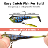 TRUSCEND Shadtale Soft Fishing Lures with BKK Hooks – Easy Catch: Trembly Sinking and Vibrating Swim for More Bites, Paddle Tail Spinner Swimbait for Bass, Trout, Crappie, Walleye, Great Fishing Gear