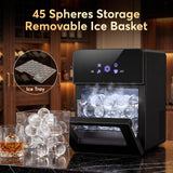 2" Clear Ice Ball Maker Machine, Countertop Sphere Ice Maker with Self-Cleaning – 4 Pcs in 40 Mins (144 Pcs/Day), Auto/Manual Water Fill, Crystal Clear Large Round Ice for Whiskey, Cocktail, Home Bar