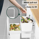 Heavy Duty Soft Close Pull-Out Trash Bin - Dual Waste Container with Under-Mount Slides for Kitchen Cabinets (250x480x415mm) - Efficient Garbage Solution, Space-Saving Design