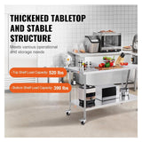 MXL&LJB Stainless Steel Cart Work Table - Heavy Duty Rolling Food Prep Metal Utility On Wheels Caster, Grill Stand Microwave Outdoor Kitchen Tables Countertop(90x55x83cm)