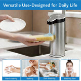 Automatic Soap Dispenser Touchless - 350ml 304 Stainless Steel, 0.25s Fast Activation, IPX5 Waterproof, 5000+ Uses per Charge, 4-Speed Foaming Soap Dispenser, Type-C Charging for Kitchen & Bathroom