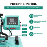 8-in-1 Heat Press,15x15 Sublimation Machine,360° Swing Away Combo