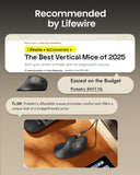 ProtoArc EM11 NL Wireless Ergonomic Mouse, Rechargeable, White Gold