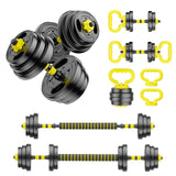 HUAYA Adjustable Dumbbell Set, 10-90lbs Free Weights with Connector – 4 in 1 Dumbbells, Barbell, Kettlebell & Push Up Stand, Adjustable Weights Set (Orange 45lbs (22.5lbs*2))
