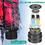 Camping Cooking Set 17pcs, Camping Cookware with Aluminum Non-Stick Pot Pan Kettle Set Beteray
