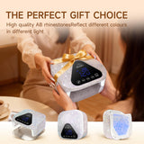 Okasiuv UV LED Nail Lamp with UV Gloves,Magnetic Metal Mirror Base Cordless Nail Dryer, Gel Polish Curing Light with 4 Timers,Touch Control Display,Auto Sensor for Professional Salon & Home