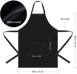 Will Well Chef Apron for Men and Women - 33" x 27" Large with 38" Waist Ties for a Comfy and Snug Fit, Durable and Lightweight, with 2 Spacious Pockets for Your Cooking Essentials - 6-Pack, Black