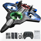 RGIMF Foam Remote Control Airplanes, RC Plane with Light, RC Airplane Fighter Jet, 360° Flip, Stunt Roll, Airplane Drone for Men, RC Airplane (Blue)