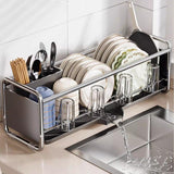 Large Dish Drying Rack, Stainless Steel Anti-Rust Dish Racks for Kitchen Counter, Multifunctional Dish Drainer Space-Saving Dish Drainer with Slotted Design