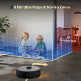 eitton Robot Vacuum and Mop Combo, 6000Pa Strong Suction, Self-Emptying Dock, 90-Day Hands-Free, LiDAR Navigation, Smart Mapping, WiFi/App/Alexa, Robotic Vacuum for Pet Hair, Hard Floors & Carpets