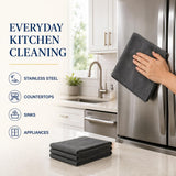 wosdy 6 Pack Microfiber Cleaning Cloths, 16x12 Inch Reusable Lint Free Cleaning Rags for Car Cleaning, Kitchen Cleaning, Windows and Glass, Stainless Steel, Screens and Household Surfaces