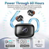 Rulbovs Wireless Earbuds Bluetooth 6.0, Bass Stereo Sound with ENC Noise Cancelling Mic, LED Power Display, IP7 Waterproof, 60H Playtime, Ergonomic in-Ear Earphones for Phone Sport Laptop (Black)