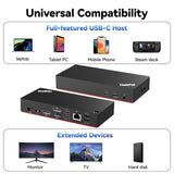 Universal Hybrid USB-C with USB-A Docking Station for Lenovo Laptop, 3 External Displays