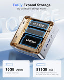 KAMRUI Pinova P2 Mini PC 16GB RAM 512GB SSD, AMD Ryzen 4300U(Beats 10110U/3500U/N95,Up to 3.7GHz,4C/8T)Mini Computers,Triple 4K Display/HDMI+DP+Type-C/WiFi/BT for Home/Business Mini Desktop Computers