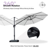 PURPLE LEAF Patio Outdoor Umbrella 11 Feet Round for Pool White
