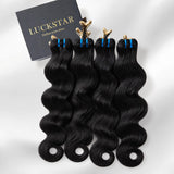 Luckstar Body Wave Real Human Hair Raw Bundles,4 Bundles 22 24 26 28 Inch, Double Drawn Ultra Thin Weft, Cuticle Aligned, Long-Lasting Professional Sew-In Extensions, Reusable and Dyeable