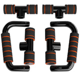 Readaeer Push Up Bars Gym Exercise Equipment Fitness 1 Pair Pushup Handles with Cushioned Foam Grip and Non-Slip Sturdy Structure Push Up Bars for Men & Women (Orange) READAEER