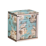 Homruilink High End Glass Jewelry Box for Women, 5 Layer, Bird & Floral