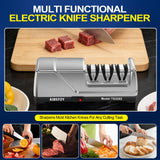 Knife Sharpener Electric, 3-Stage Professional Kitchen Sharpener with 100% Diamond Abrasive, 15° Precision Angle, Magnetic Dust Box, Fast Sharpening & Repair for Chef Knife, Paring Knife