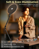 UBeesize 10" Desk Ring Light with Stand, Multi-Angle Adjustable Arm with C-Clamp for Home Office, Streaming Light with Inline Control for Video Conference, Podcast, Gaming, Recording, Live Streams