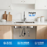 Arofa Kitchen Faucet with Pull Down Sprayer, Brushed Nickel Kitchen Sink Faucet 1-3 Hole Single Handle High Arc Stainless Steel Commercial Modern Kitchen Faucets for RV/Laundry/Outdoor/Bathroom Sink