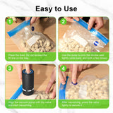 Handheld Vacuum Sealer for Food,Mason Jar Vacuum Sealer + 4Wine Vacuum Stopper +10 Reusable Vacuum Bags,Mini Small Vacuum Sealer Bags for Home,Kitchen,Travel,Fridge Meal Prep,Camping - Black