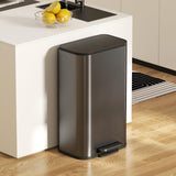 Trash Can - Stainless Steel Garbage Cans with Step-On Pedal, Removable Inner Bucket