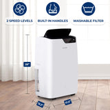 SereneLife 12000 BTU Portable Air Conditioner 3-in-1-115V Compact Standing Air Conditioner for Room Up to 380 Sq. Ft. Floor AC Unit with Touch Control Panel, Remote Control - Window Mount Kit