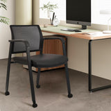 Stacking Office Chair with Wheels, Mesh Back Waiting Room Guest Chairs