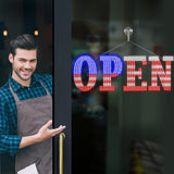 USA Flag 40"x14" Extra Large LED Open Signs for Business, Unique Design Super Bright Open Sign Hanging Installation, High Visibility Open Sign