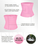FeelinGirl Waist Trainer Belt Hook Loop Cincher for Tummy Control Workout Daily Wear Shaping Waistbands Deep Pink XXL