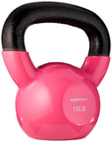 Amazon Basics Vinyl Kettlebell, 15 pound, Pink Amazon Basics