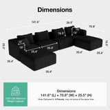 Novilla 141" Modular Sectional Sofa, U Shape Freestyle Sectional Couch