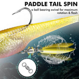 TRUSCEND Shadtale Soft Fishing Lures with BKK Hooks – Easy Catch: Trembly Sinking and Vibrating Swim for More Bites, Paddle Tail Spinner Swimbait for Bass, Trout, Crappie, Walleye, Great Fishing Gear